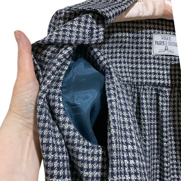 Hand Sewn Vintage Skirt Set Houndstooth Vogue Paris Original Size 8/10 - Picture 15 of 16